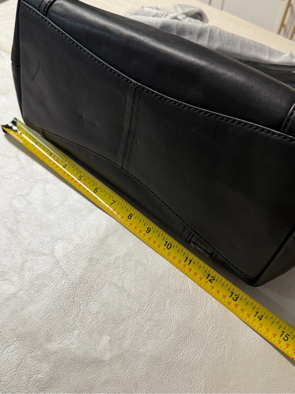 Frye Lena Black Leather Zip-Front Shoulder Bag - Picture 8 of 14